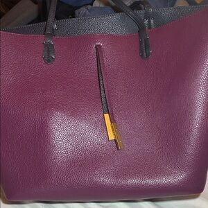 Chic Purple Leather Tote Bag